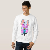 Sweatshirt Eléphant avec vélo (Devant entier)