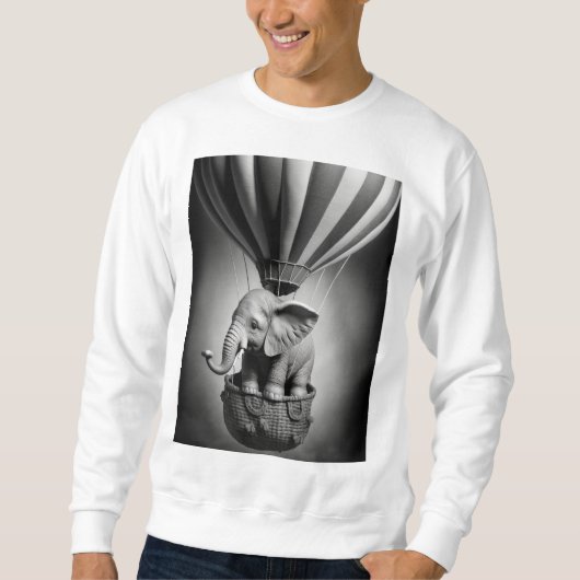 Sweatshirt Elephant bébé dans un ballon à air chaud (Devant)