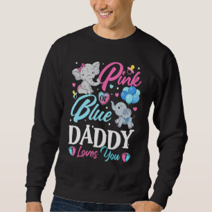 Sweatshirt Elephant bleu rose papa t'aime Grossesse Revea