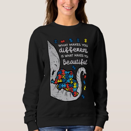 Sweatshirt Elephant Ce qui vous rend différentes Sensibilisat (Devant)