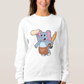 Sweatshirt Eléphant comme cuisinier avec broche à rouleaux &  (Devant)
