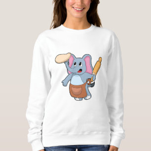 Sweatshirt Eléphant comme cuisinier avec broche à rouleaux & 