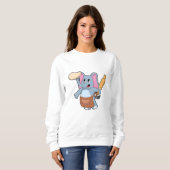 Sweatshirt Eléphant comme cuisinier avec broche à rouleaux &  (Devant entier)