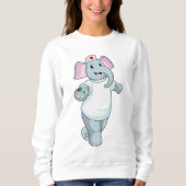 Sweatshirt Elephant comme infirmière avec la médecine (Devant)