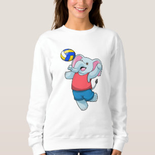 Sweatshirt Elephant comme joueur de volleyball avec volleybal