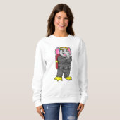 Sweatshirt Elephant comme plongeur avec lunettes de plongée (Devant entier)