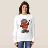 Sweatshirt Elephant comme pompier avec tuyau (Devant entier)