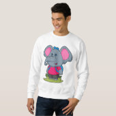 Sweatshirt Elephant comme randonneur avec sac à dos (Devant entier)