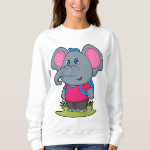 Sweatshirt Elephant comme randonneur avec sac à dos