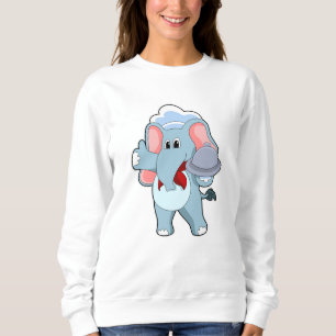 Sweatshirt Elephant comme serveur avec Plattre
