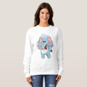 Sweatshirt Elephant comme serveur avec Plattre (Devant entier)