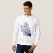 Sweatshirt Elephant comme vélo avec moto.PNG (Devant entier)