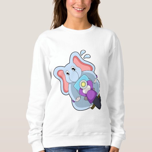 Sweatshirt Elephant comme vélo avec moto.PNG (Devant)