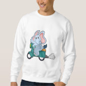 Sweatshirt Elephant comme vélo avec scooter (Devant)
