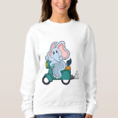 Sweatshirt Elephant comme vélo avec scooter (Devant)