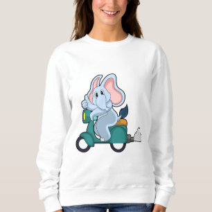 Sweatshirt Elephant comme vélo avec scooter