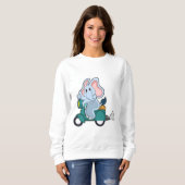 Sweatshirt Elephant comme vélo avec scooter (Devant entier)