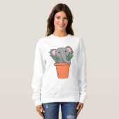 Sweatshirt Elephant Dans Blumentop Funny Elephant Plantes (Devant entier)
