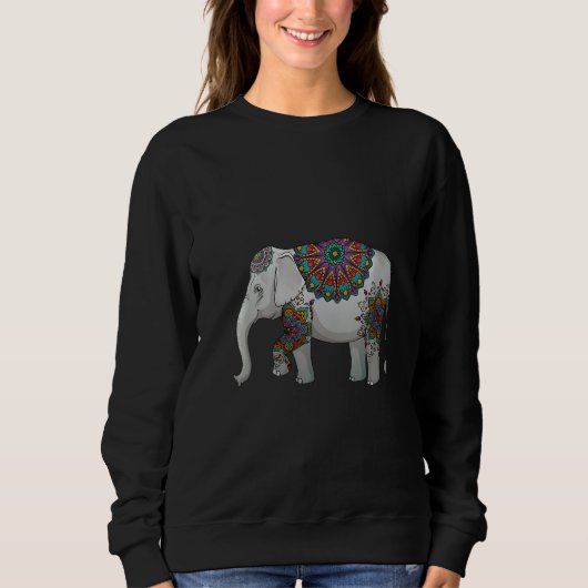 Sweatshirt Eléphant décoratif féminin (Devant)