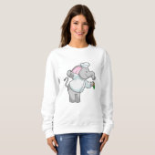 Sweatshirt Elephant en chef avec shaker de sel (Devant entier)
