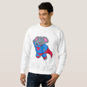 Sweatshirt Éléphant en Superhéros (Devant entier)