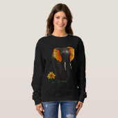 Sweatshirt Elephant Flowers Artwork - African Art Elephant (Devant entier)