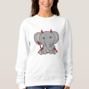 Sweatshirt Elephant Halloween Cute Devil Enfants Sorcières Co