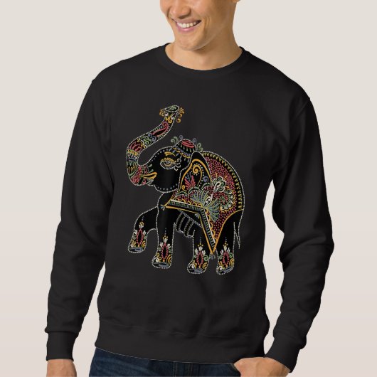 Sweatshirt Elephant Inde peint Eléphant (Devant)