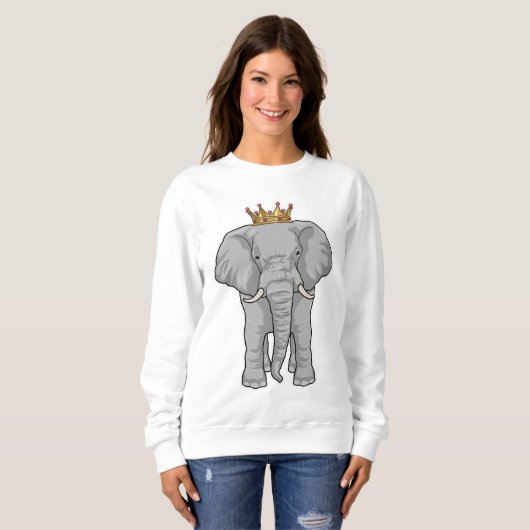 Sweatshirt Elephant King Crown (Devant entier)