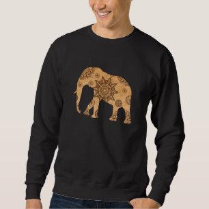 Sweatshirt Elephant Mandala Spirituel Motif Gold Shadow