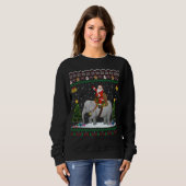 Sweatshirt Elephant Ugly Xmas Cadeau Père Noël Riding Elephan (Devant entier)