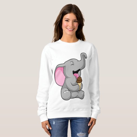Sweatshirt Elephant with chocolate gaufre ice cream (Devant entier)