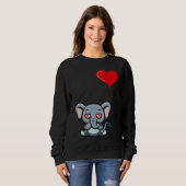 Sweatshirt Elephant With Heart Balloon Valentines Day Love Bo (Devant entier)