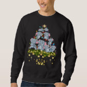 Sweatshirt Elephants Christmas Tree Lights Holiday Elephant (Devant)