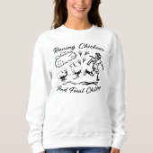 Sweatshirt Élevage De Poulets Et D'Enfants Faux Line Art (Devant)
