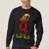 Sweatshirt Elf Monogramme Q initial Cute Correspondant Famill (Devant)