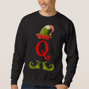 Sweatshirt Elf Monogramme Q initial Cute Correspondant Famill