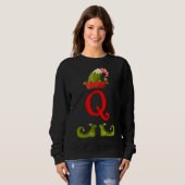 Sweatshirt Elf Monogramme Q initial Cute Correspondant Famill (Devant entier)