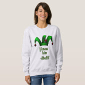 Sweatshirt Elf Père Noël Helper Christmas Abuela Elf personna (Devant entier)