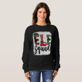 Sweatshirt Elf Squad Elf Pieds Joyeux Leopard de Noël Plaid B (Devant entier)