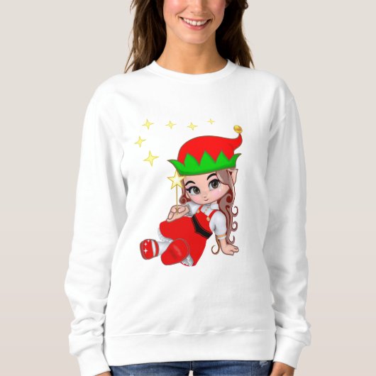 Sweatshirt Elfe de fée mignonne avec des étoiles (Devant)
