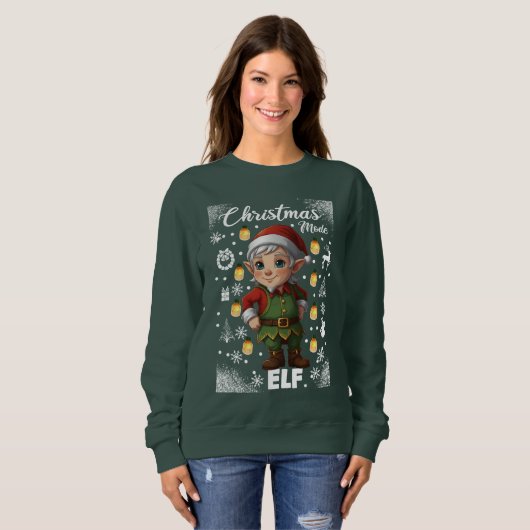 Sweatshirt Elfe mode Noël (Devant entier)