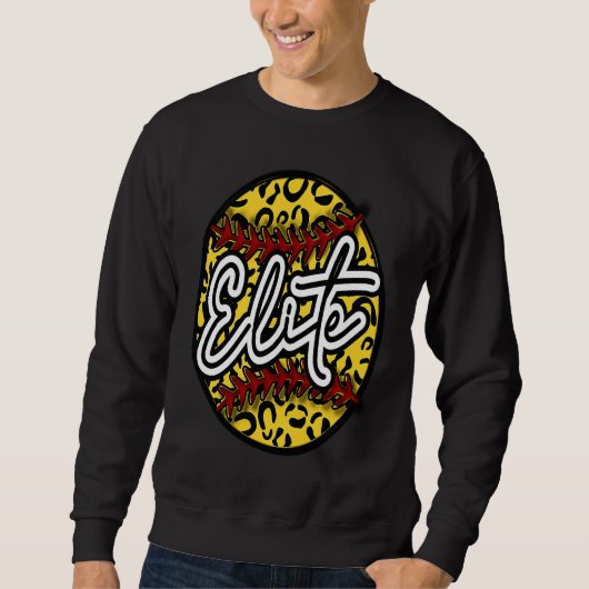Sweatshirt ELITE Leopard Cheetah Softball Team Trendy Cute Wo (Devant)