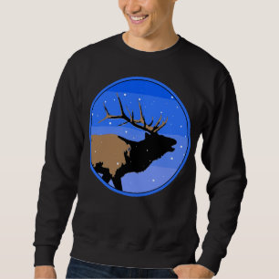 Sweatshirt Elk bouillonnant en hiver - Art original de la fau