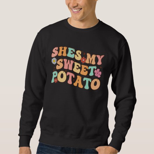 Sweatshirt Elle est ma patate douce Je suis prêt Couple de Th (Devant)