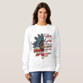 Sweatshirt Elle est une bonne fille aime sa maman Jésus & Amé (Devant entier)