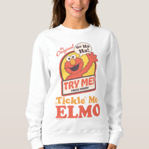 Sweatshirt Elmo qui fait coucou graphique rétro Tickle Me Elm