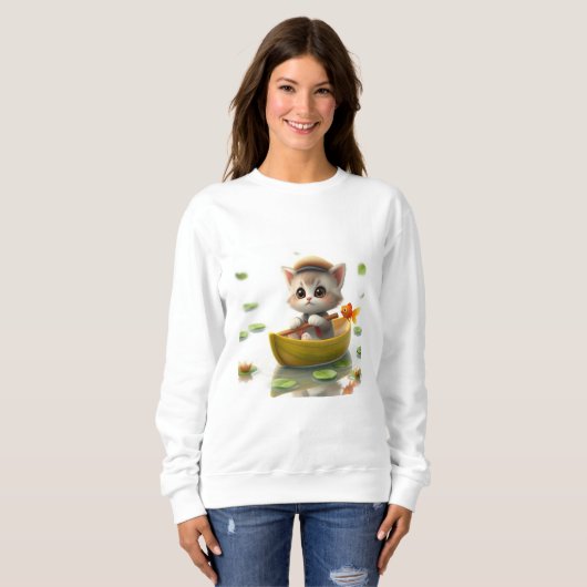 Sweatshirt embarcation aventurier Kitten (Devant entier)