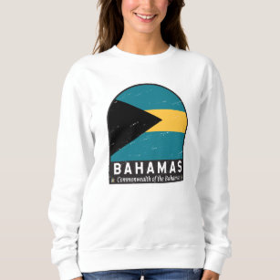Sweatshirt Emblème du drapeau des Bahamas Vintage