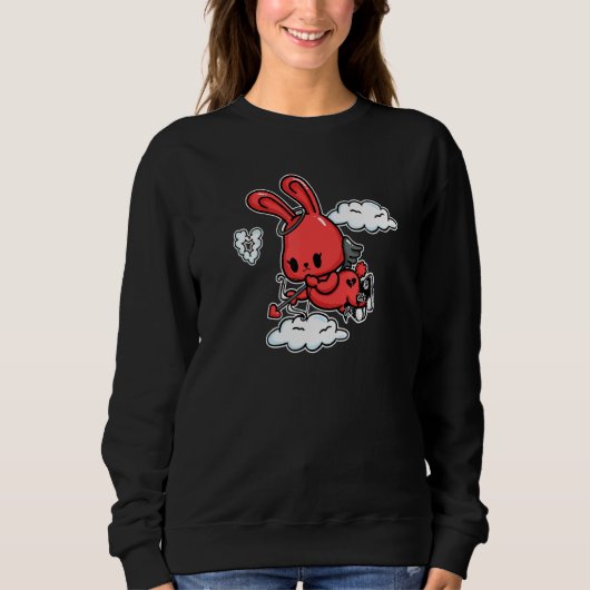 Sweatshirt Emo Bunny Emo Angel Alt esthétique Soft Goth Valen (Devant)